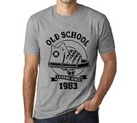 Uomo Maglietta Leggenda Della Vecchia Scuola Dal 1983 - Old School Legend Since 1983 - 43 Anni Idea Regalo 43° Compleanno T-shirt Anniversario Stampa Grafica Vintage Anno 1983 Novità Grigio Chiazzato