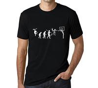Uomo Maglietta L'Evoluzione del Cestino - Évolution Du Basket - T-Shirt Stampa Grafica Divertente Vintage Idea Regalo Originale alla Moda Nero Profondo L