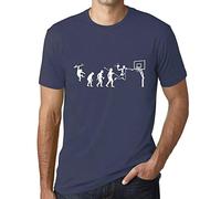 Uomo Maglietta L'Evoluzione del Cestino - Évolution Du Basket - T-Shirt Stampa Grafica Divertente Vintage Idea Regalo Originale alla Moda Denim L