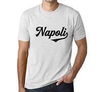 Uomo Maglietta Napoli T-Shirt Stampa Grafica Divertente Vintage Idea Regalo Originale alla Moda Bianco Chiazzato L
