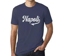 Uomo Maglietta Napoli T-Shirt Stampa Grafica Divertente Vintage Idea Regalo Originale alla Moda Denim S