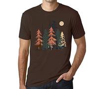 Uomo Maglietta Natur Wald Mond - Nature Forest Moon - T-Shirt Stampa Grafica Divertente Vintage Idea Regalo Originale alla Moda Cioccolato S