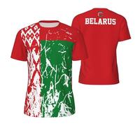 Uomo Maglietta Personalized Belarus Flag Maniche Corte Scollo Rotondo Manica Corta Leggero Tshirt per Spiaggia Sport Ufficio 3XL
