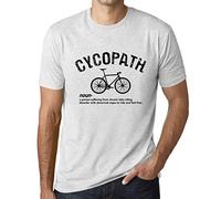 Uomo Maglietta Tema Ciclistico Cycopath - Cycopath Cycling Theme - T-Shirt Stampa Grafica Divertente Vintage Idea Regalo Originale alla Moda Bianco Chiazzato L
