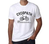 Uomo Maglietta Tema Ciclistico Cycopath - Cycopath Cycling Theme - T-Shirt Stampa Grafica Divertente Vintage Idea Regalo Originale alla Moda Bianco S