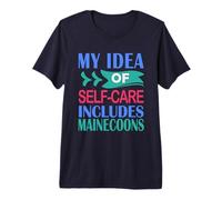 Uomo MaineCoon Funny My Idea of Self-Care Include MaineCoons Maglietta Premium