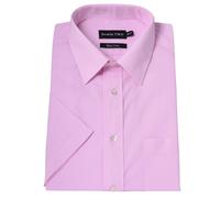 Uomo Manica Corta Easy Care Poly Cotone Camicia By Double Two, Size 36.8to58.4cm