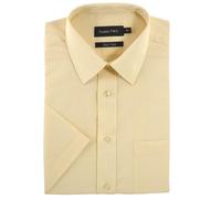 Uomo Manica Corta Easy Care Poly Cotone Camicia By Double Two, Size 36.8to58.4cm