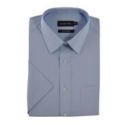 Uomo Manica Corta Easy Care Poly Cotone Camicia By Double Two, Size 36.8to58.4cm