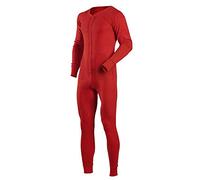 Uomo Manica Lunga Onesies Jumpsuit Nightwear Pigiama Intero con Bottoni Color Rosso Size XL