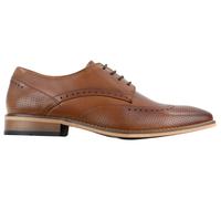 Uomo Marroncino Oxford Vera Pelle Classico Formale Smart Pizzo Vintage Scarpone