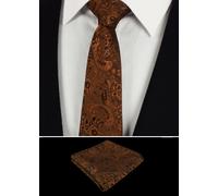 Uomo Marrone Bronzo Cravatta Floreale Fazzoletto da Taschino Matrimonio Seta UK