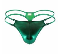Uomo Metallizzato Tanga Intimo Lucido Perizoma Ecopelle Borsetta Olografico