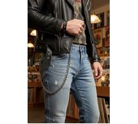 Uomo Metallo Argento extra Lungo Portafoglio Catena a Maglia Forte Gemelli Biker