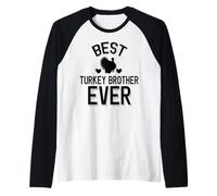 Uomo Miglior Fratello Tacchino Carino Ringraziamento Maglia con Maniche Raglan