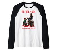 Uomo Moto Father And Son - Motociclista Coordinato Maglia con Maniche Raglan