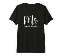 Uomo Mr. EST. 2025 Just Married Promosso To Mr, Mrs Wedding Maglietta Premium