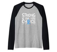 Uomo Nastro Blu Chiaro Chemo da Combattimento per la consapevolezza del Cancro alla prostata Maglia con Maniche Raglan