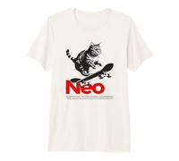 Uomo Neo - Nome Ragazzo Simpatico con Gatto e Skateboard Maglietta Premium
