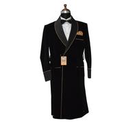 Uomo Nero Fumare Abito Lungo Designer Elegante Festa Matrimonio Indossare Giacca