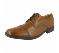 Uomo Nero Marrone Scuro Clarks Pelle Scarpe con Lacci Calzabilità G Tilden cap