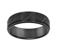Uomo Nero Tungsteno Passo Bordi & Gola Comfort Per 8mm Fede Nuziale Misura 7 -