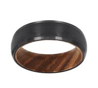 Uomo Nero Tungsteno W/ Legno Interno Comfort Per 8mm Matrimonio Fascia Misura 7