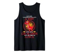 Uomo Never Underestimate A Boy Loves Dragons Born in April Canotta
