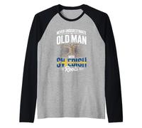 Uomo Never Underestimate An Old Man with Swedish Roots Pride Maglia con Maniche Raglan