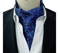 Ascot Cravatta Seta Nero Verde Paisley Foulard Sciarpa A725