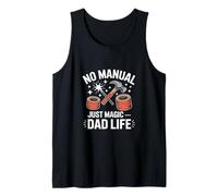 Uomo No Manual Just Magic Dad Life Funny Citazione Slogan Dad Father' Canotta