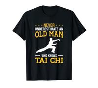 Uomo Non sottovalutare mai un vecchio che conosce il combattente di Tai Chi Maglietta