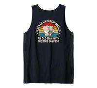Uomo Non Sottovalutare mai Un Vecchio con i guantoni da Boxe (Indietro) Canotta