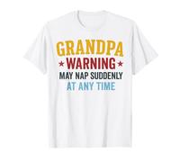 Uomo Nonno Avvertimento può Nap Improvvisamente in Qualsiasi Momento Divertente Nonno Maglietta