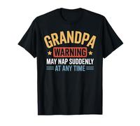 Uomo Nonno Avvertimento Può Nap Improvvisamente In Qualsiasi Momento Divertente Nonno Maglietta