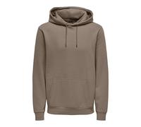 Uomo O&S Morbido Felpa con Cappuccio Maglione Basic Hoodie Maglione ONSCERES, Colore:Marrone-2, Dimensione Maglia:XL