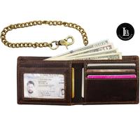 Uomo Originale Cacciatore Pelle Motociclista Lungo Catena Portafoglio Con Blocco