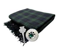 Uomo Orologio Nero Kilt Accessori Fly Plaid + Spilla + Perno