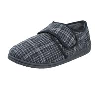Uomo Padders Largo Fit Tessuto Memoria Schiuma Gancio & Ciclo Pantofole James II