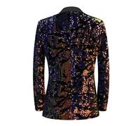 Uomo Paillettes e Lustrini Giacca un Pulsante Suit Giacca Matrimonio Costume