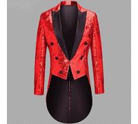 Uomo Paillettes e Lustrini Smoking Suit Giacca Slim Frac Abito Festa Matrimonio