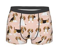 Uomo Pantaloncini Boxer Beagle Dog On Brown Boxer da Uomo Seamless retrò Trunks per L'Uso Quotidiano M