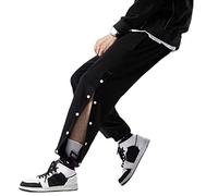 Uomo Pantaloni Jogging Sport Fitness Pantaloni Riabilitazione Base con Apertura Laterale Completa Pantaloni Tempo Libero Pantaloni Casual Pantaloni Felpati con Tasche,A,L