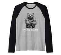 Uomo Papa Bear Viking Bear Warrior Odino Berserker Vikings Miti Maglia con Maniche Raglan