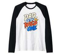 Uomo papà del Selvaggio Umorismo Paternità Maglia con Maniche Raglan