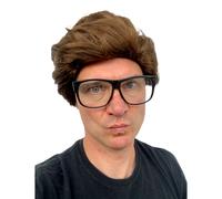 Uomo Parrucca Corta Boy Band Adulti Maschile Costume Occhiali 60S 70S 80S 90S