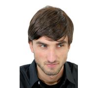 Uomo Parrucca Corto Capelli Corti Riga Moderno Cool Casual Braun GFW994-6