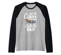 Uomo Part Time Cigar Smoker Full Time Awesome Dad Sigari Padre Maglia con Maniche Raglan