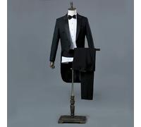 Uomo Peak Lapel Frac Abito e Pantaloni Set Formale Matrimonio Smoking Casual