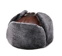 Uomo Pelle Cappello Sci Colbacco Ushanka Russo Cossack Spesso Nero Neve Cappello